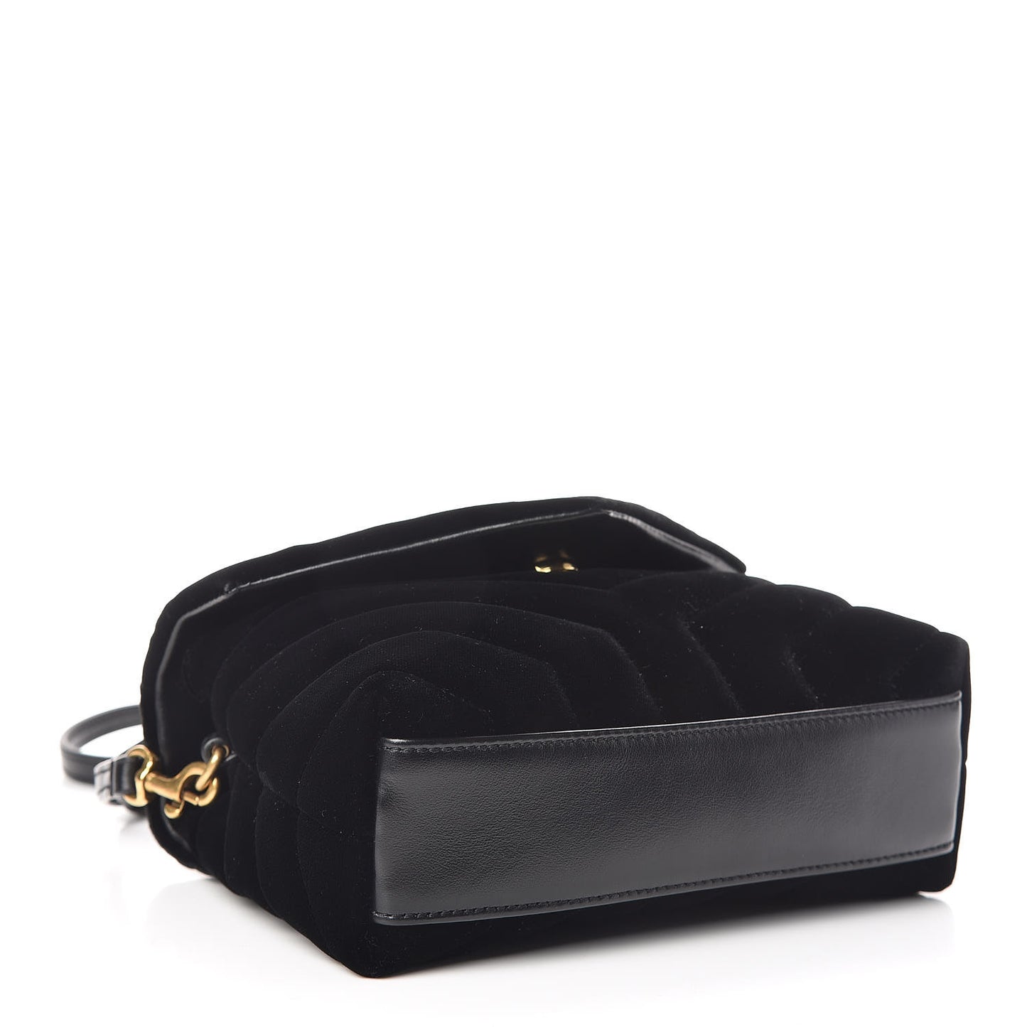 Velvet Y Quilted Monogram Toy Loulou Crossbody Bag French Black