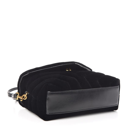 Saint Laurent Velvet Y Quilted Monogram Toy Loulou Crossbody Bag French Black 3 of 14