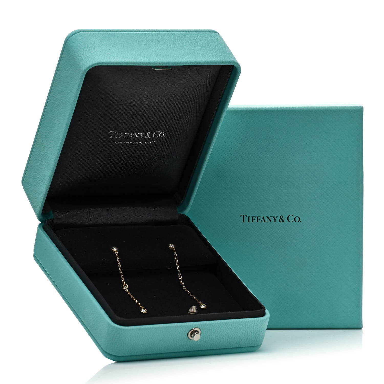 Tiffany 18K Yellow Gold Diamond .30ctw Elsa Peretti Diamonds by the Yard Drop Earrings 6 of 6