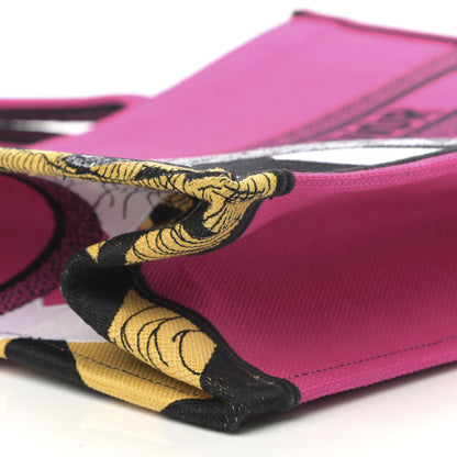 Christian Dior Canvas Embroidered Large Jungle Pop Book Tote Fuchsia Multicolor 9 of 12