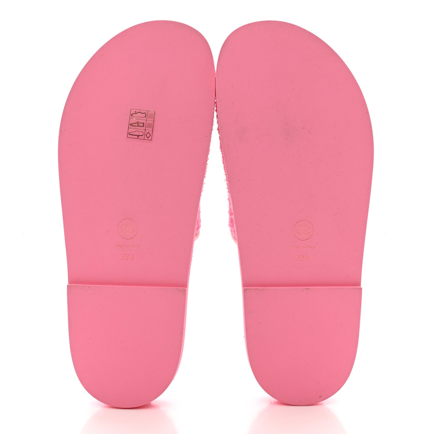 Fabric Lambskin Stitched Resin CC Mules 39.5 Pink Light Pink