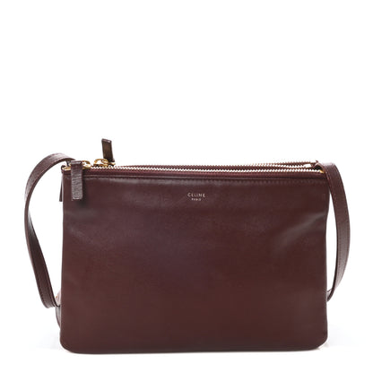 Celine Smooth Lambskin Small Trio Crossbody Bag Burgundy 1 of 9