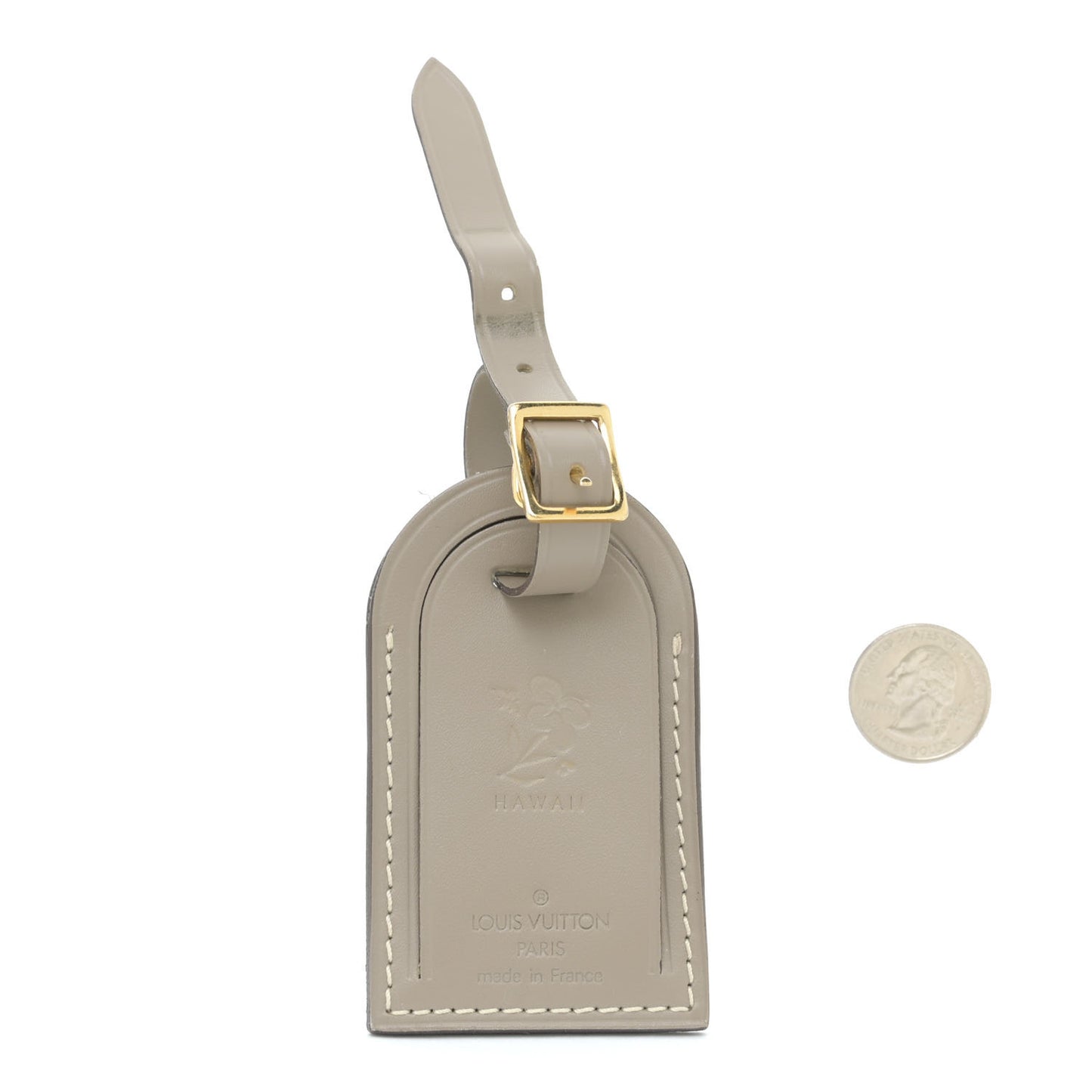 Calfskin Hawaii Luggage Tag Grey