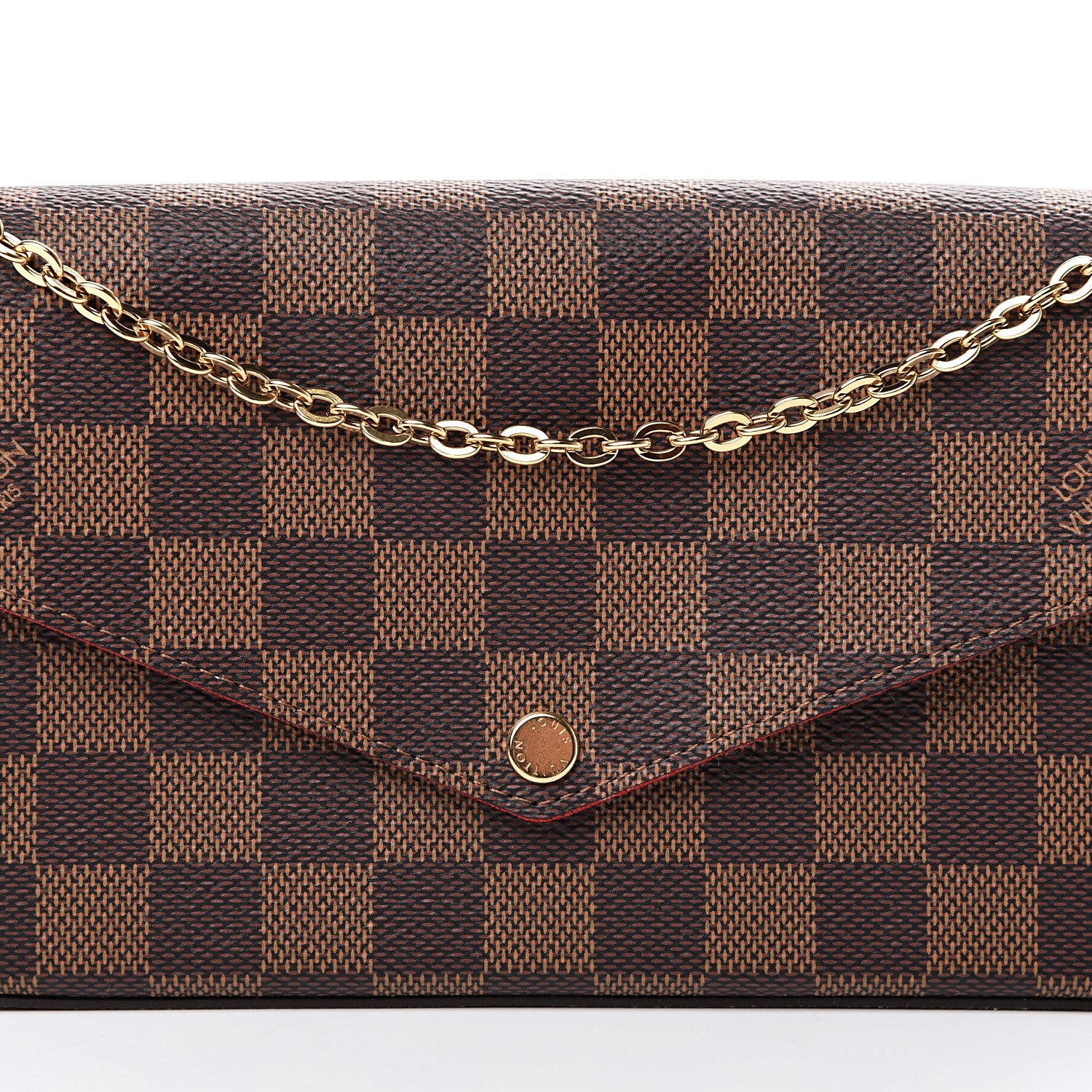 Louis Vuitton Damier Ebene Pochette Felicie Chain Wallet 10 of 13