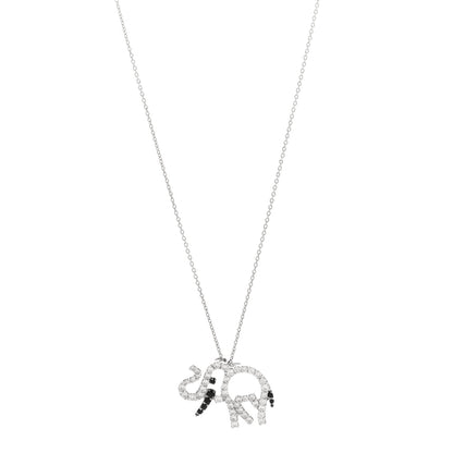 Roberto Coin 18K White Gold Diamond Elephant Pendant Necklace 1 of 9