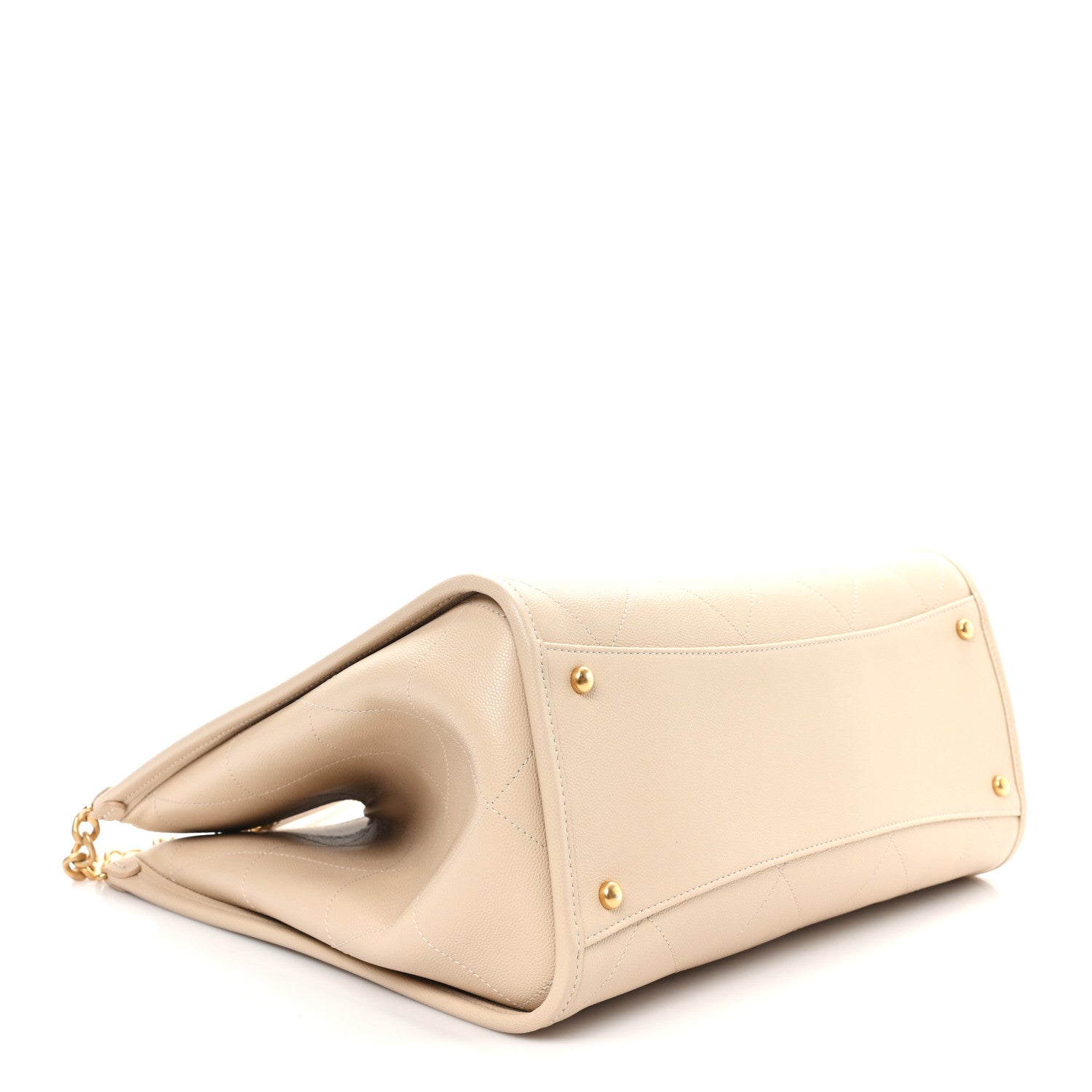 Chanel Caviar Stitched Pocket CC Large Tote Light Beige 5 of 11