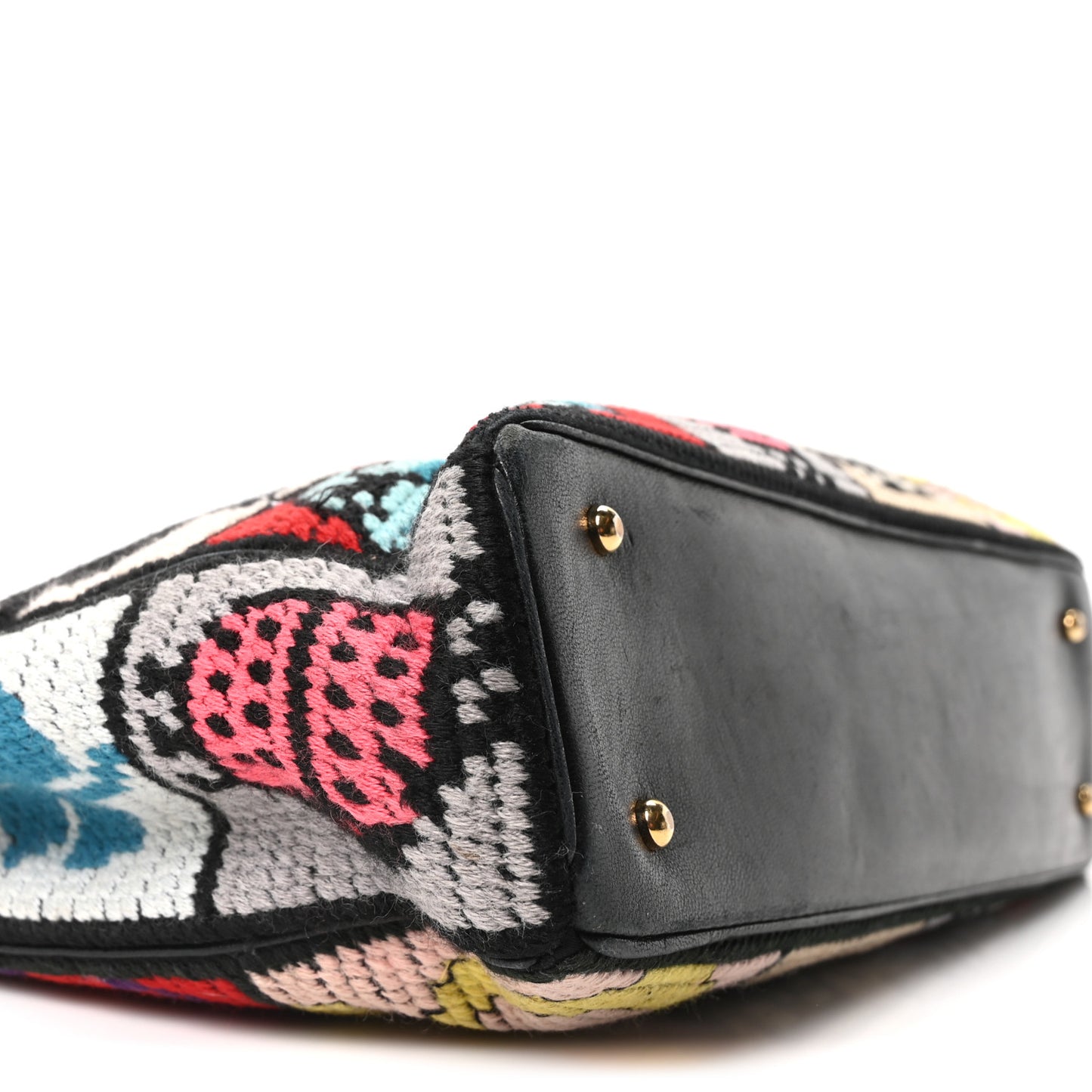 Needlepoint Precious Symbols Shoulder Bag Black