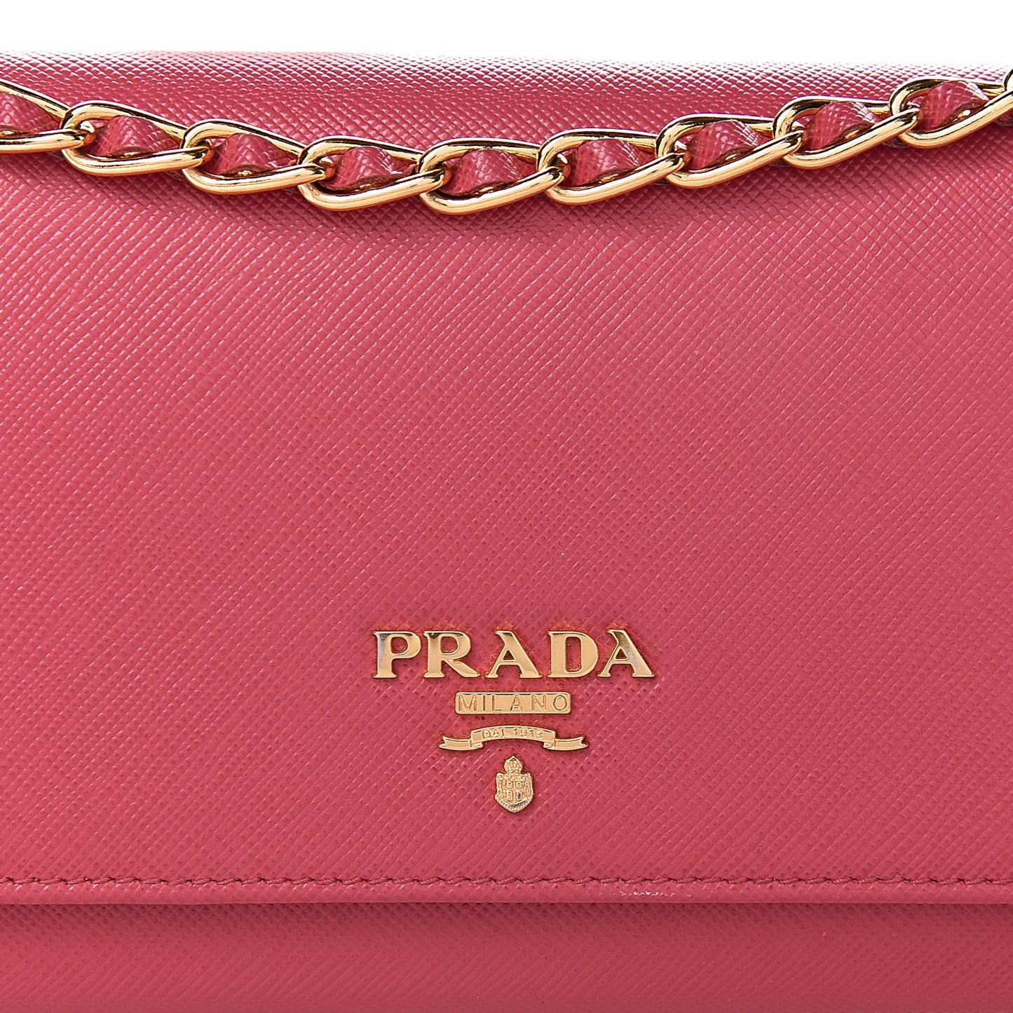 Saffiano Metal Oro Chain Wallet Peonia