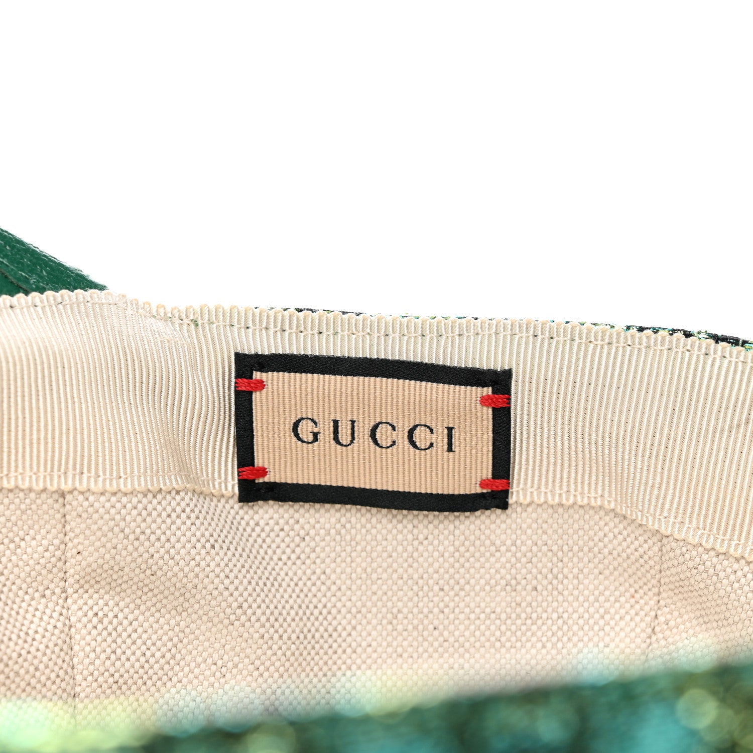 Gucci Silk Blend Jacquard Monogram Santa Barbara Baseball Hat XL Green Black Radiant 8 of 12