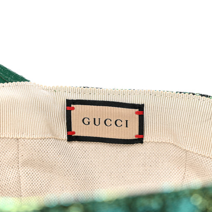 Gucci Silk Blend Jacquard Monogram Santa Barbara Baseball Hat XL Green Black Radiant 8 of 12