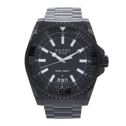 Gucci PVD Stainless Steel 45mm Dive Quartz Watch Black 1 of 5