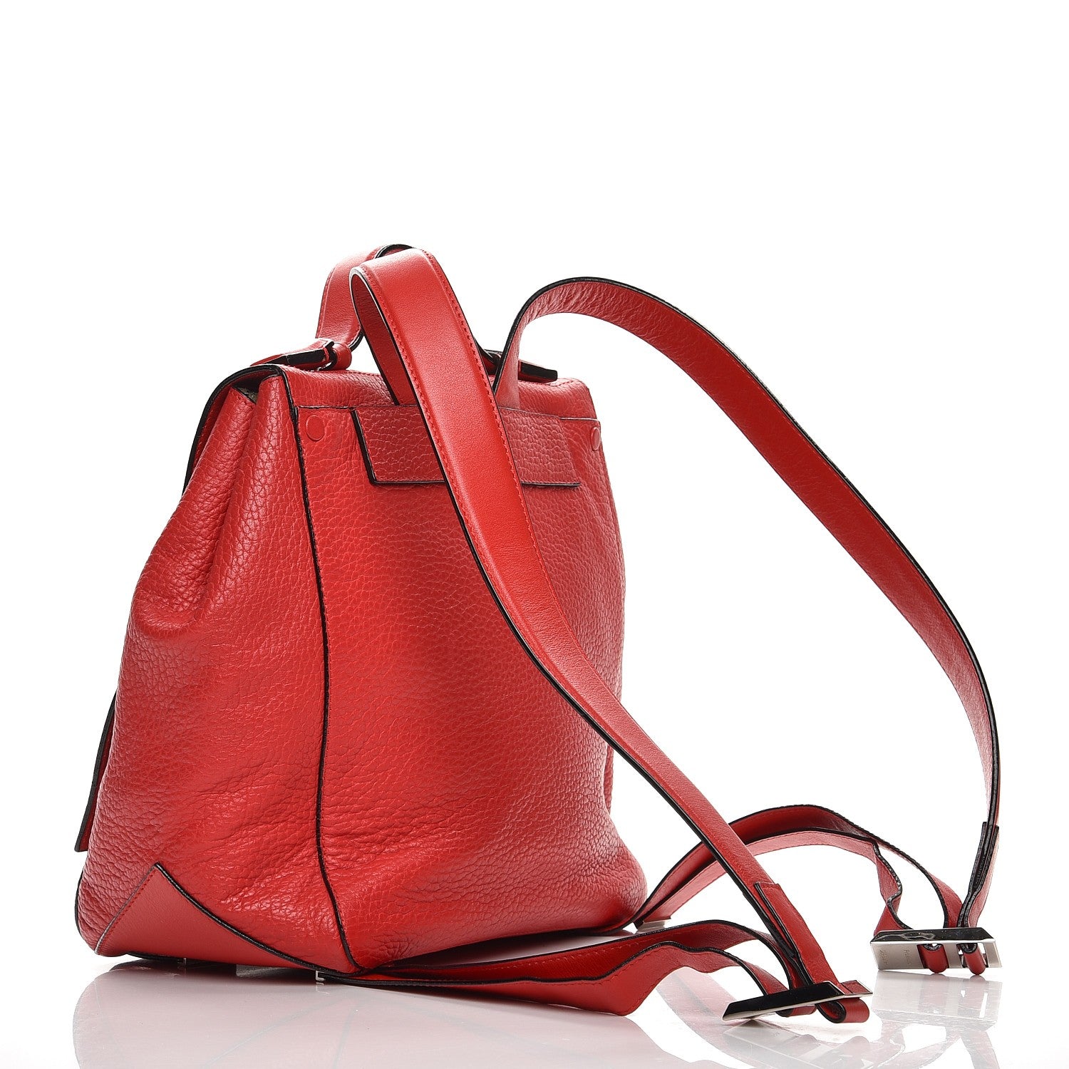 Proenza Schouler Pebbled Calfskin PS Courier Backpack Red 3 of 10