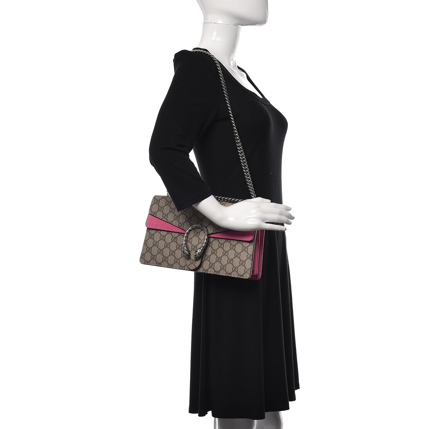 Gucci GG Supreme Monogram Small Dionysus Shoulder Bag Pink 2 of 10