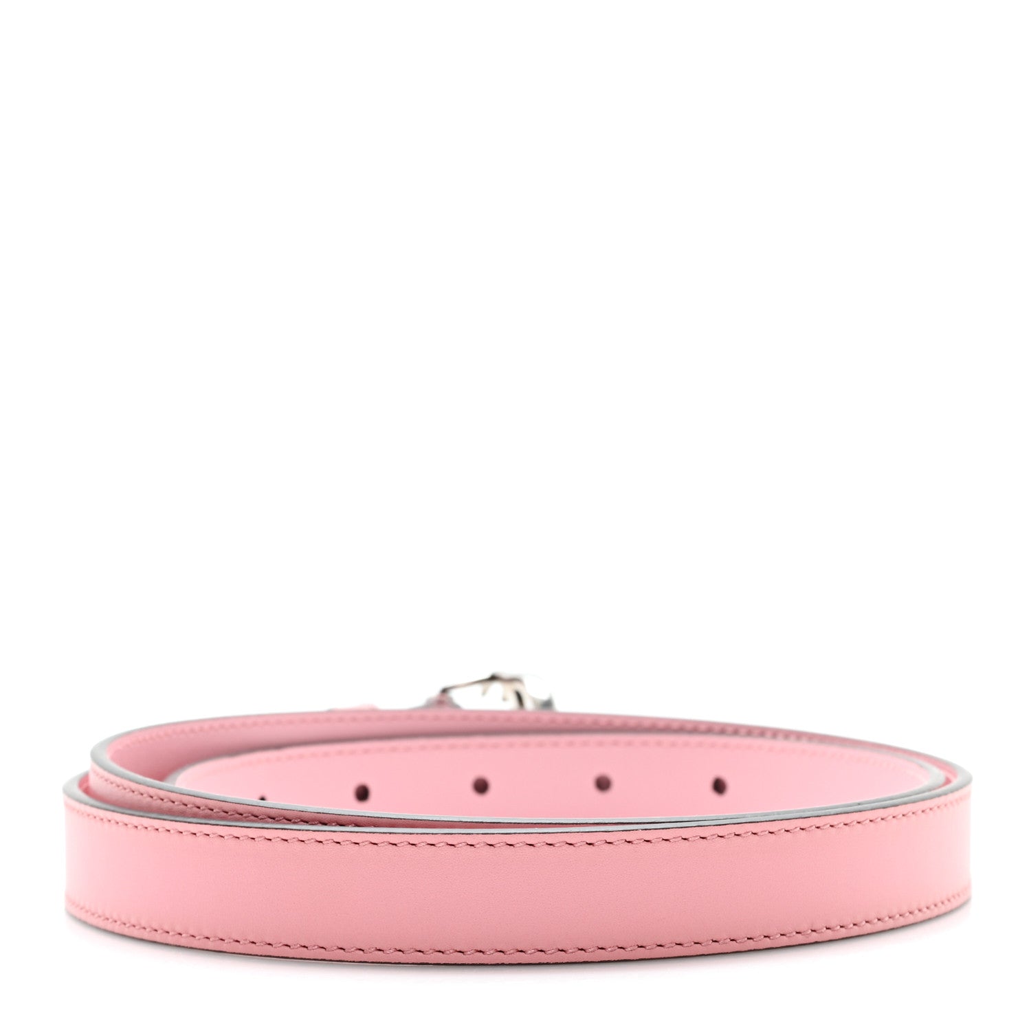 Gucci Moon Calfskin Palladium Double G 20mm Belt 100 40 Wild Rose 2 of 4
