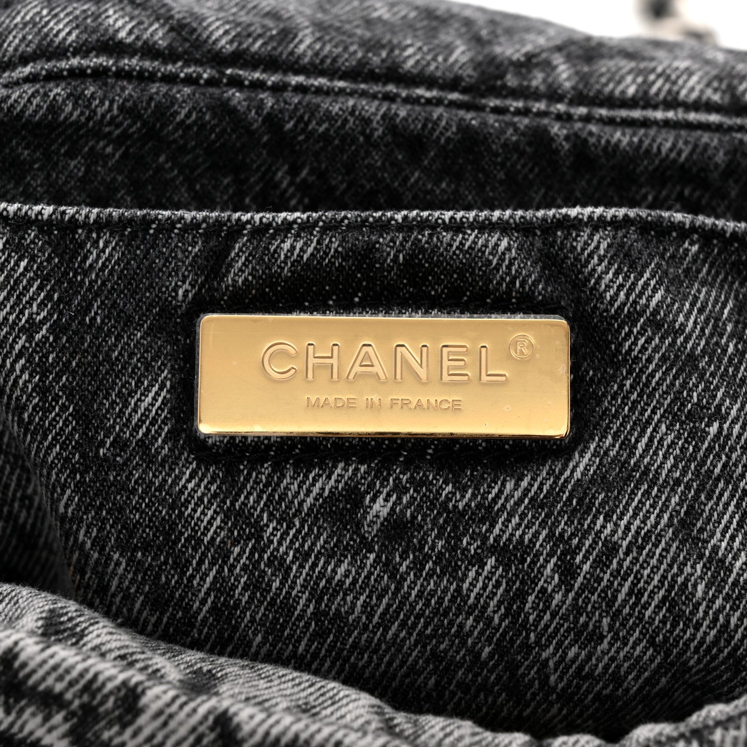 Chanel Washed Denim Quilted Medium Chanel 19 Flap Black White 6 of 11