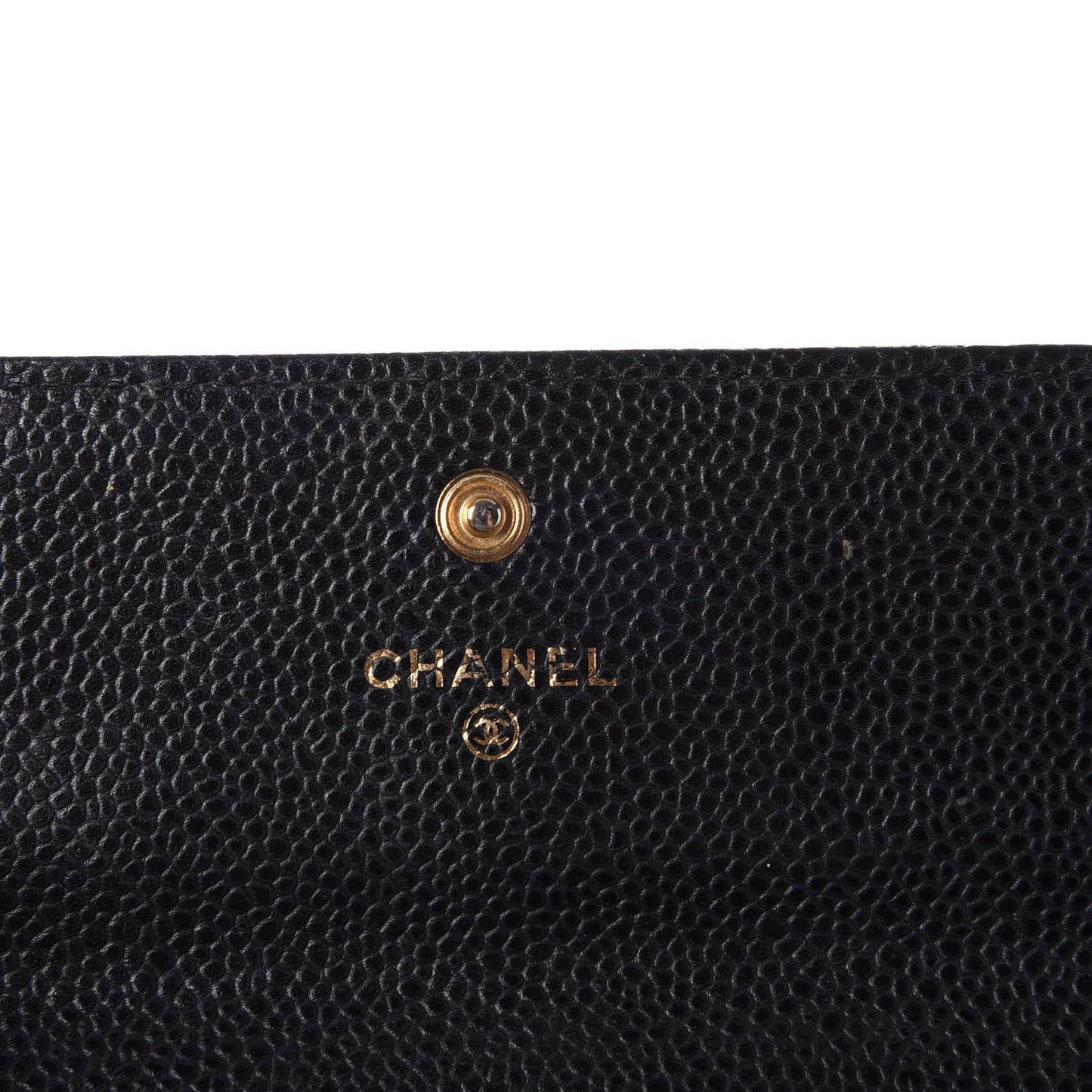 Caviar Quilted Large Gusset Flap Wallet Black