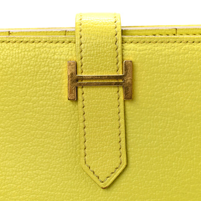 Hermes Chevre Mysore Bearn Gusset Wallet Lime 8 of 12