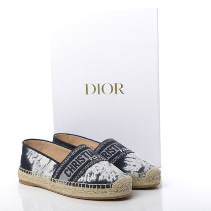 Christian Dior Canvas Tie and Dior Embroidered Granville 15mm Espadrilles 36.5 Denim 9 of 9