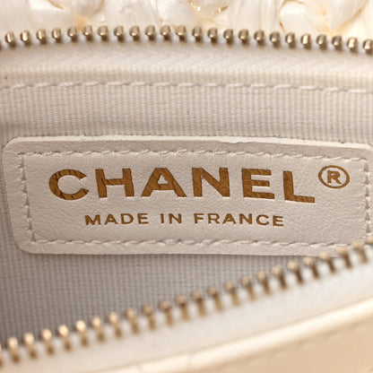 Chanel Raffia Effect Tweedy Mini Flap Bag White Black 6 of 10