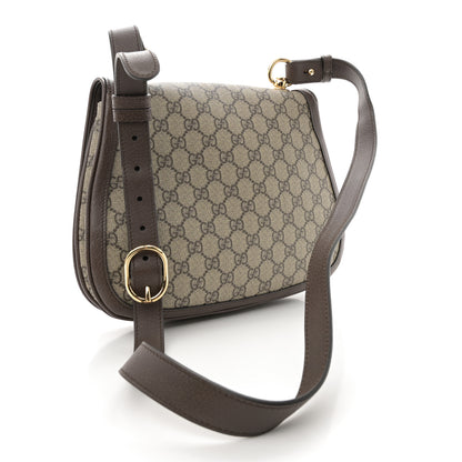 Gucci GG Supreme Monogram Textured Dollar Calfskin Web Medium Blondie Top Handle Shoulder Flap Bag Beige Ebony New Acero 3 of 11