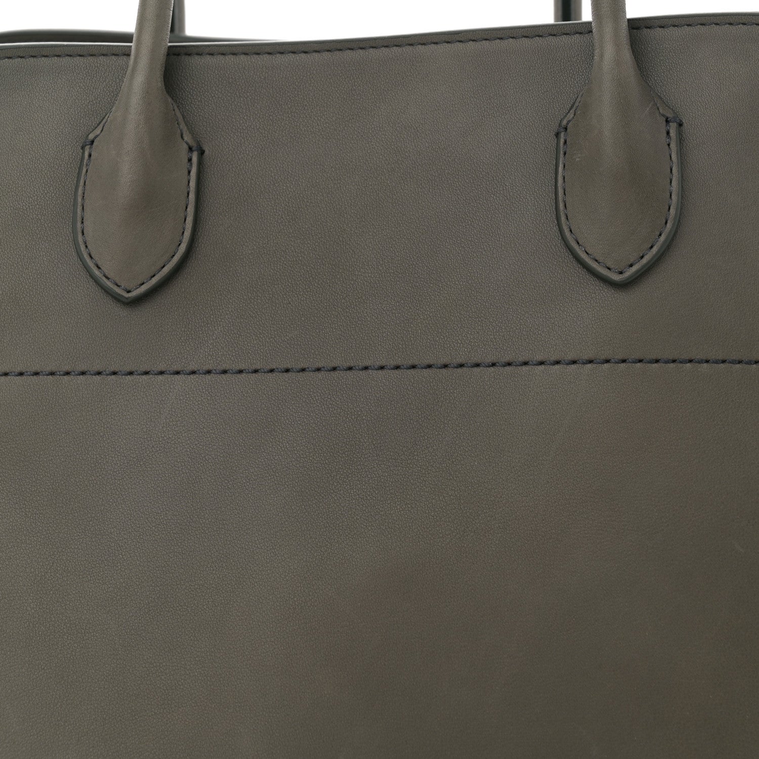 The Row Polished Saddle Calfskin Soft Margaux 15 Koala Grey 7 of 9
