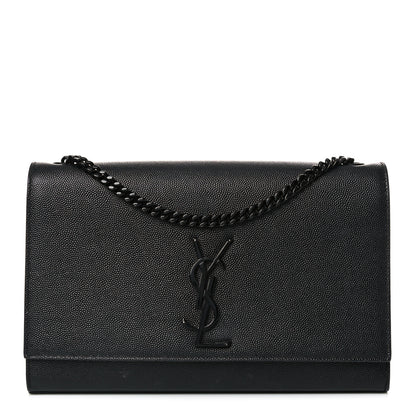 Saint Laurent Grain De Poudre Medium Classic Monogram Kate Satchel Black 1 of 13