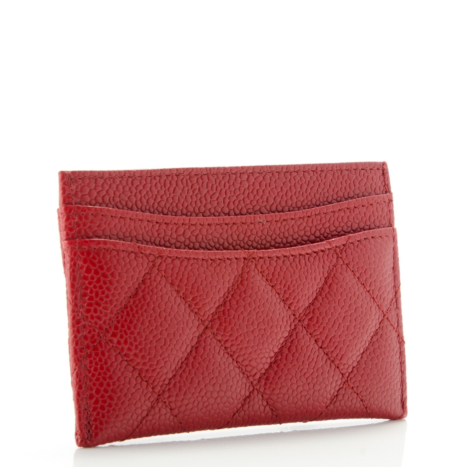 Chanel Caviar Quilted Card Holder Red 3 of 7