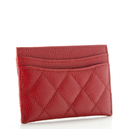 Chanel Caviar Quilted Card Holder Red 3 of 7