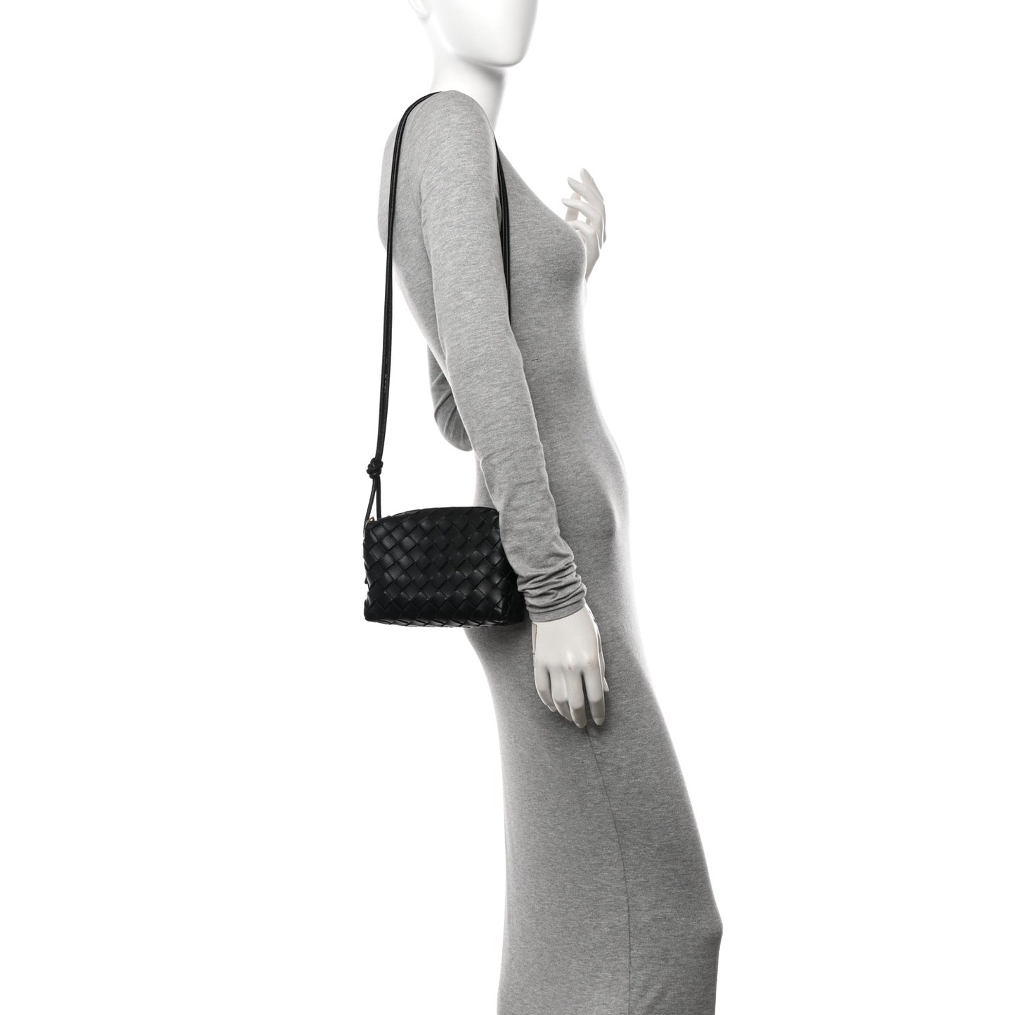 Nappa Intrecciato Mini Loop Camera Bag Black