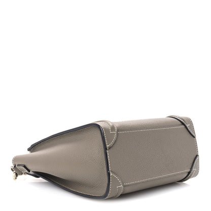 Celine Drummed Calfskin Nano Luggage Souris 4 of 11