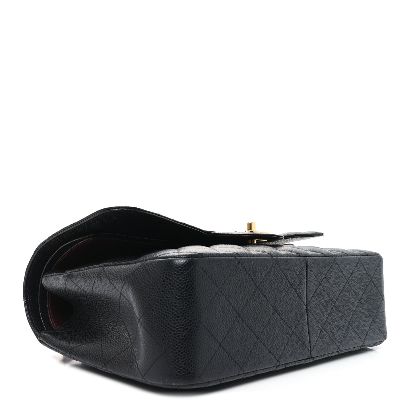 Caviar Quilted Jumbo Double Flap Black