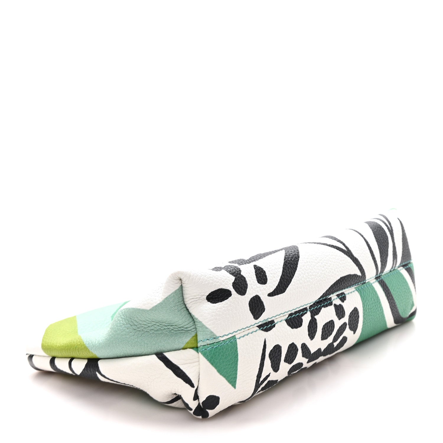 Burberry Prorsum Grained Calfskin Print Pouch Lawn Green Aqua Green 4 of 9