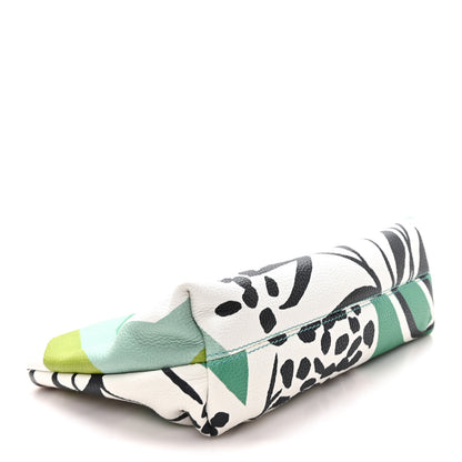 Burberry Prorsum Grained Calfskin Print Pouch Lawn Green Aqua Green 4 of 9