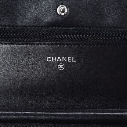 Chanel Lambskin Quilted Wallet On Chain WOC Black 6 of 10