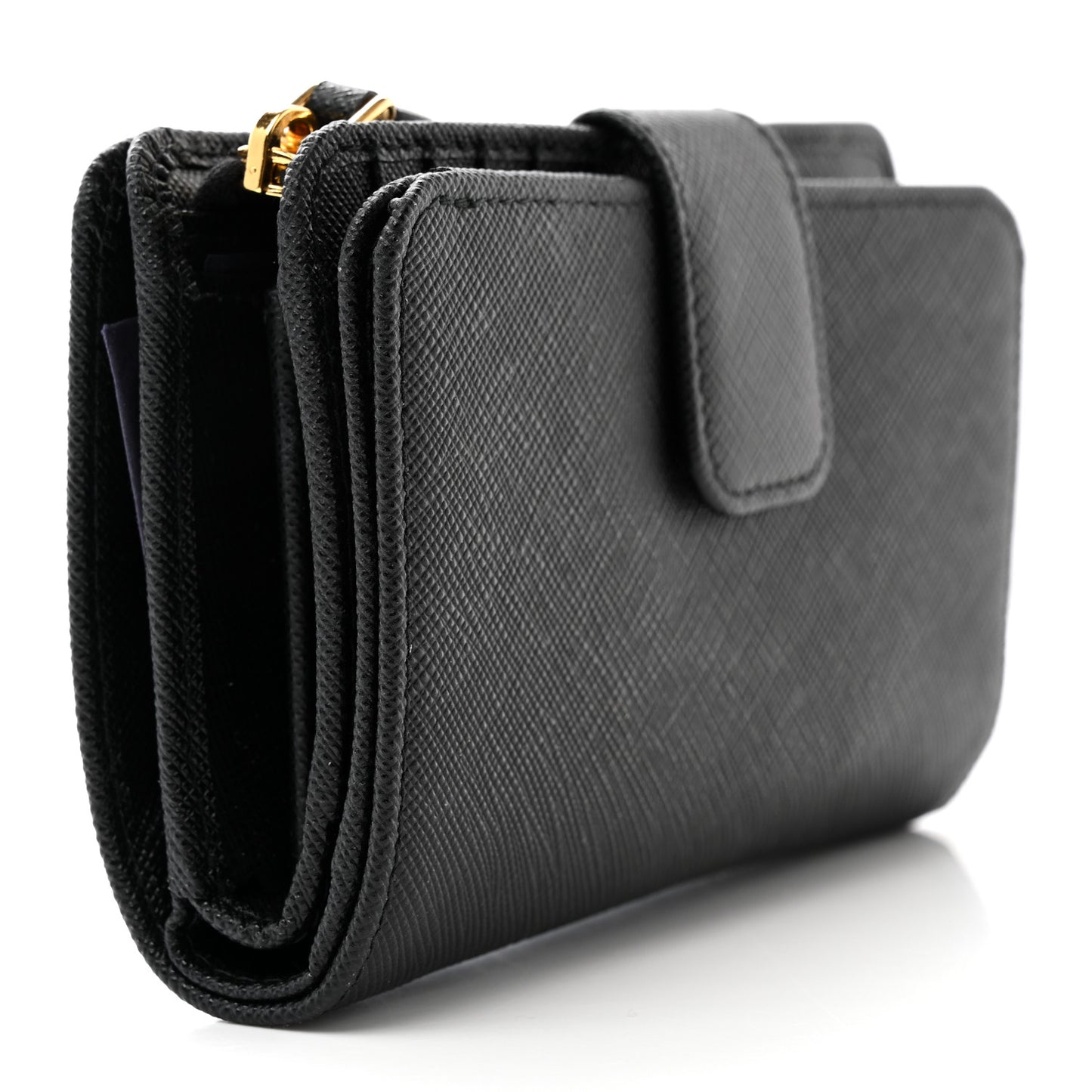 Saffiano Metal Compact Wallet Black