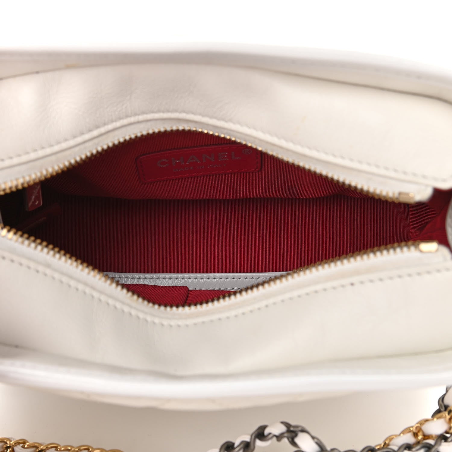 Chanel Aged Calfskin Quilted Small Gabrielle Hobo White 5 of 13