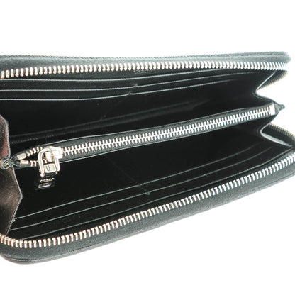Prada Saffiano Floral Print Zip Around Wallet Nero Black 5 of 8