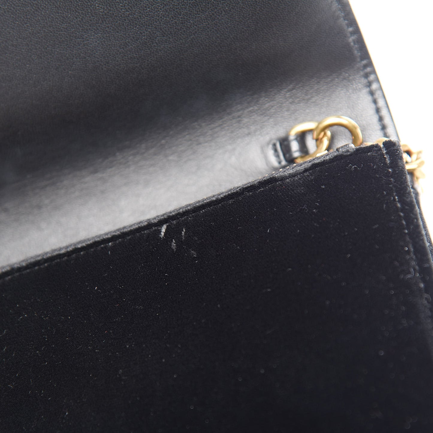 Velvet Embroidered Bamboo Monogram Kate Chain Wallet Black