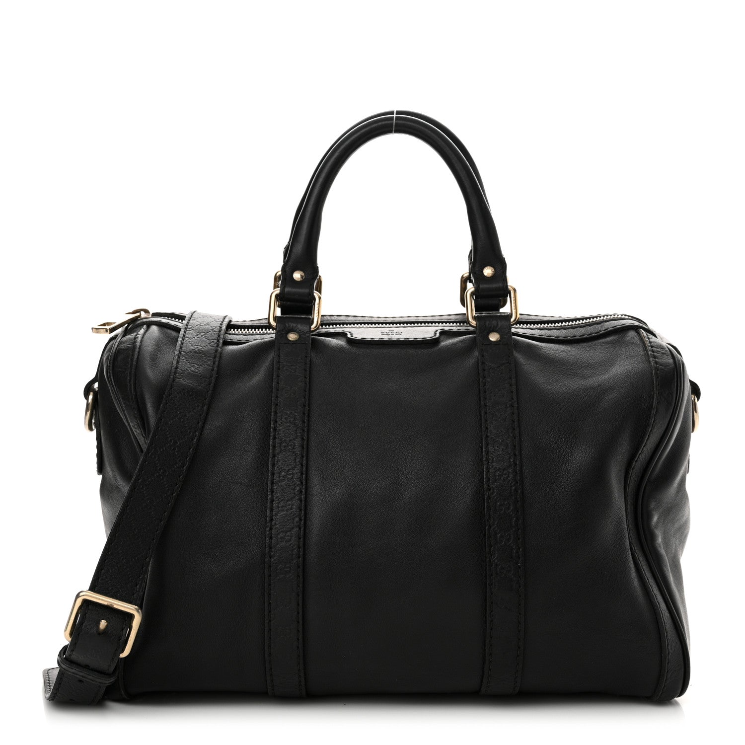 Gucci Calfskin Microguccissima Trim Medium Boston Black 1 of 16