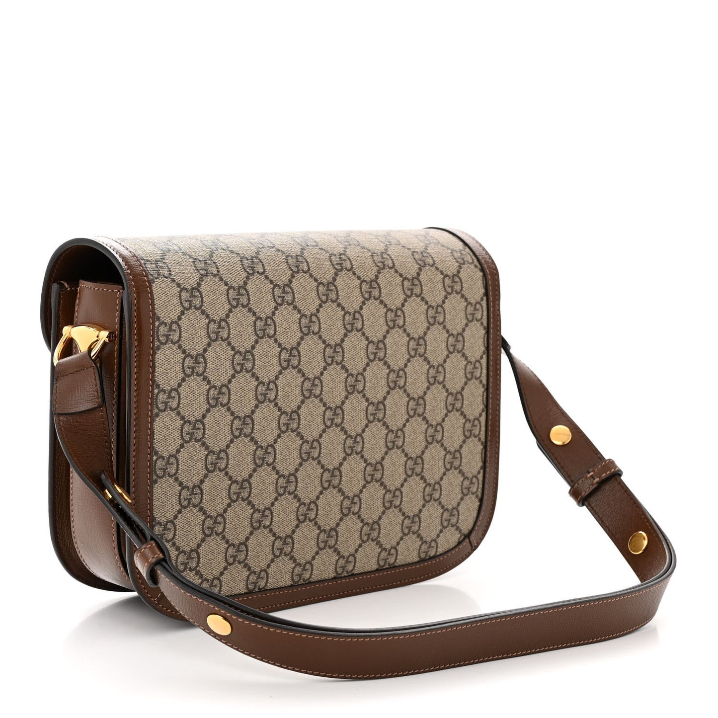 GG Supreme Monogram Horsebit 1955 Shoulder Bag Beige Brown Sugar
