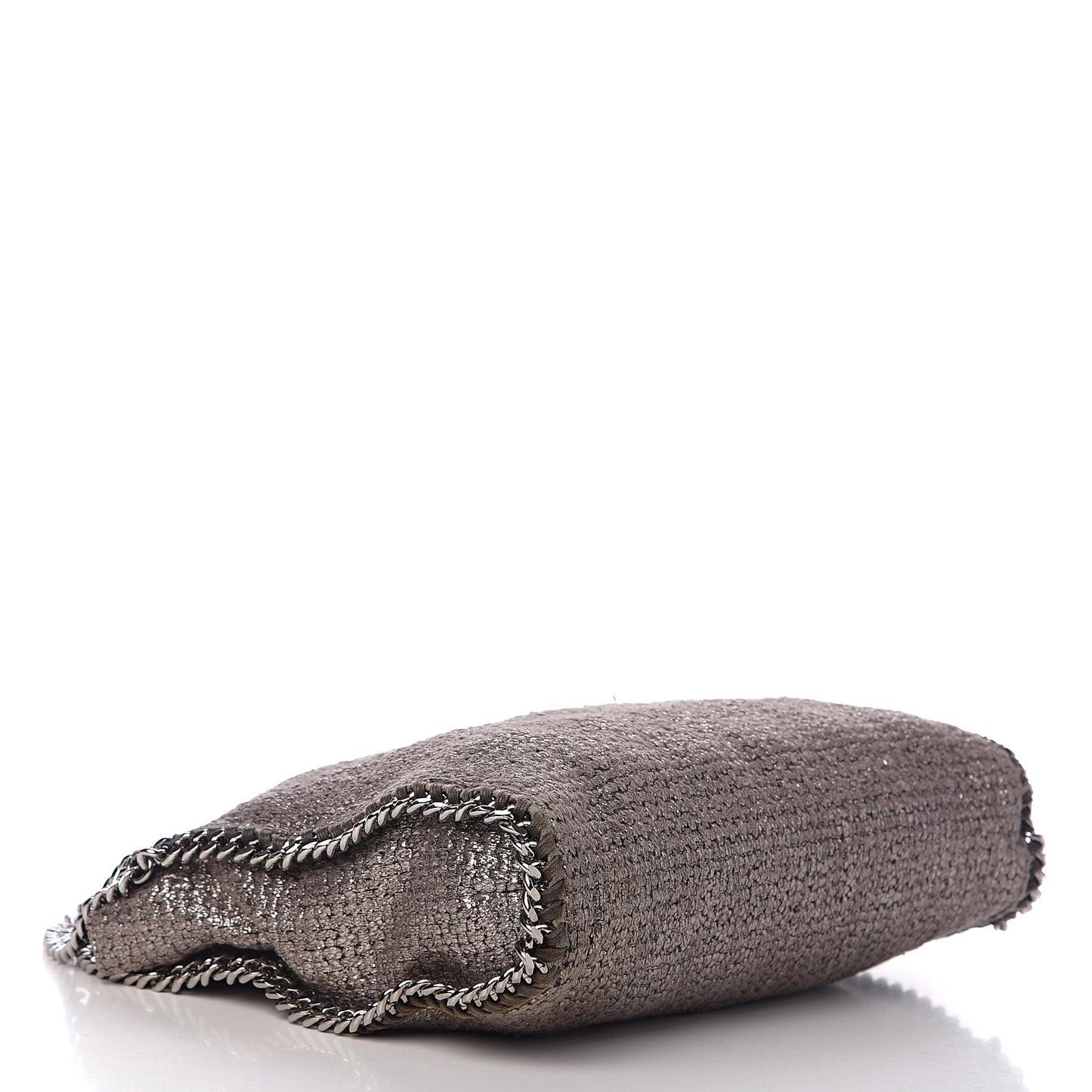 Metallic Tricot Falabella Fold Over Tote Grey