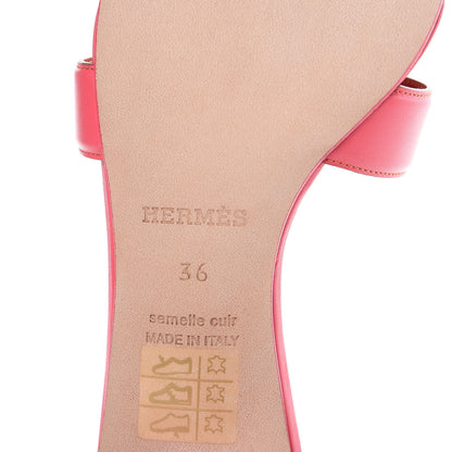 Hermes Calfskin Oasis Sandals 36 Fuschia Orange Brulee 7 of 10