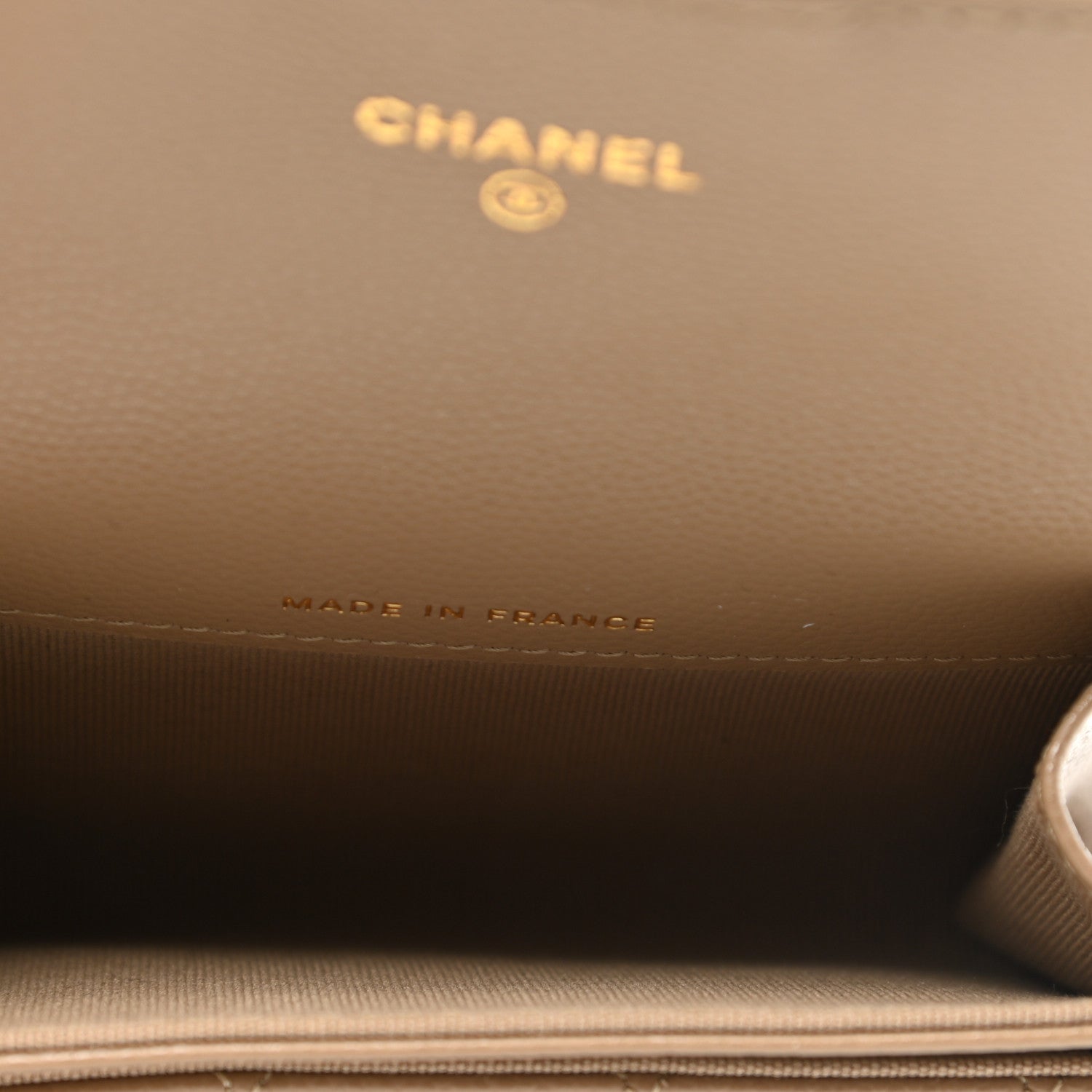 Chanel Caviar Quilted Flap Card Holder Wallet Beige 5 of 9