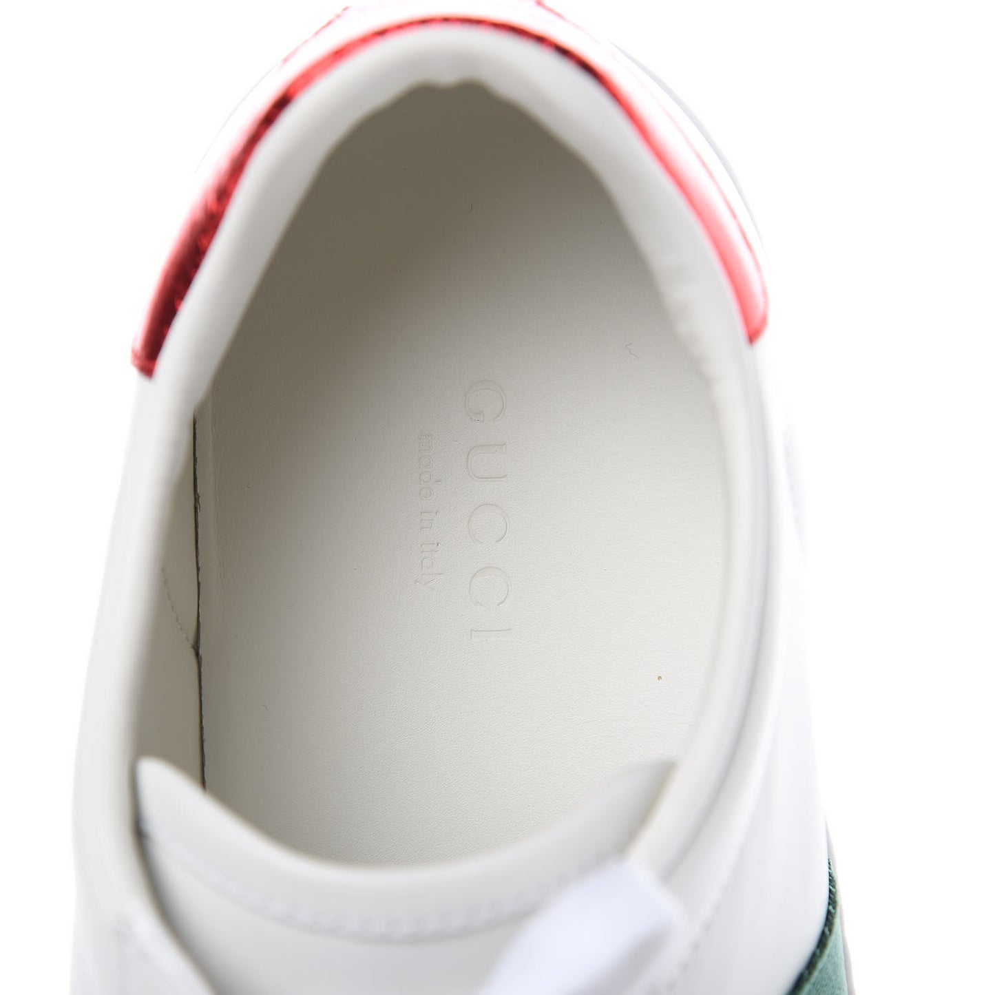 Calfskin Ayers Bee Embroidered Womens Ace Sneakers 36 White Green