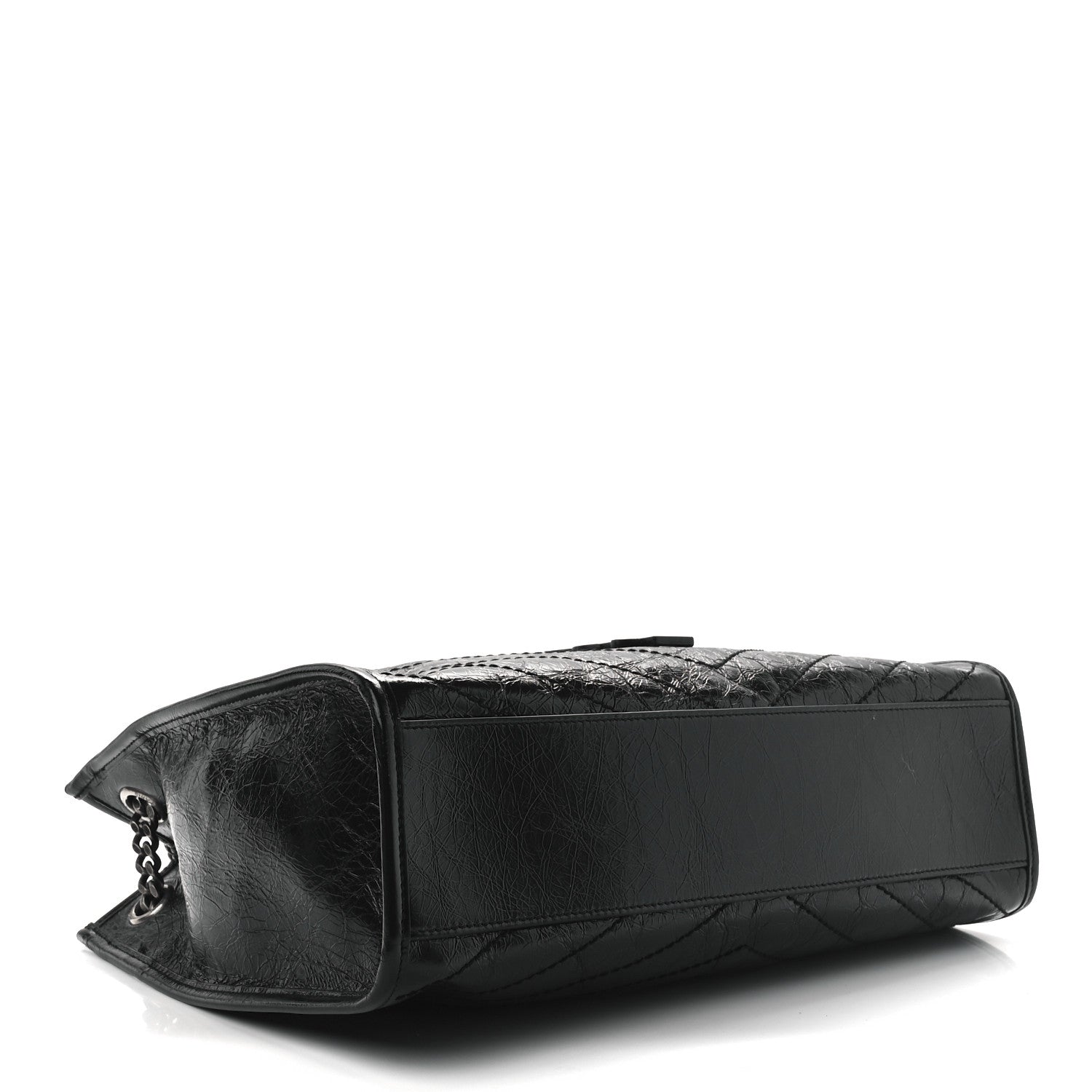 Saint Laurent Crinkled Calfskin Matelasse Monogram Medium Niki Shopper Tote Black 4 of 11