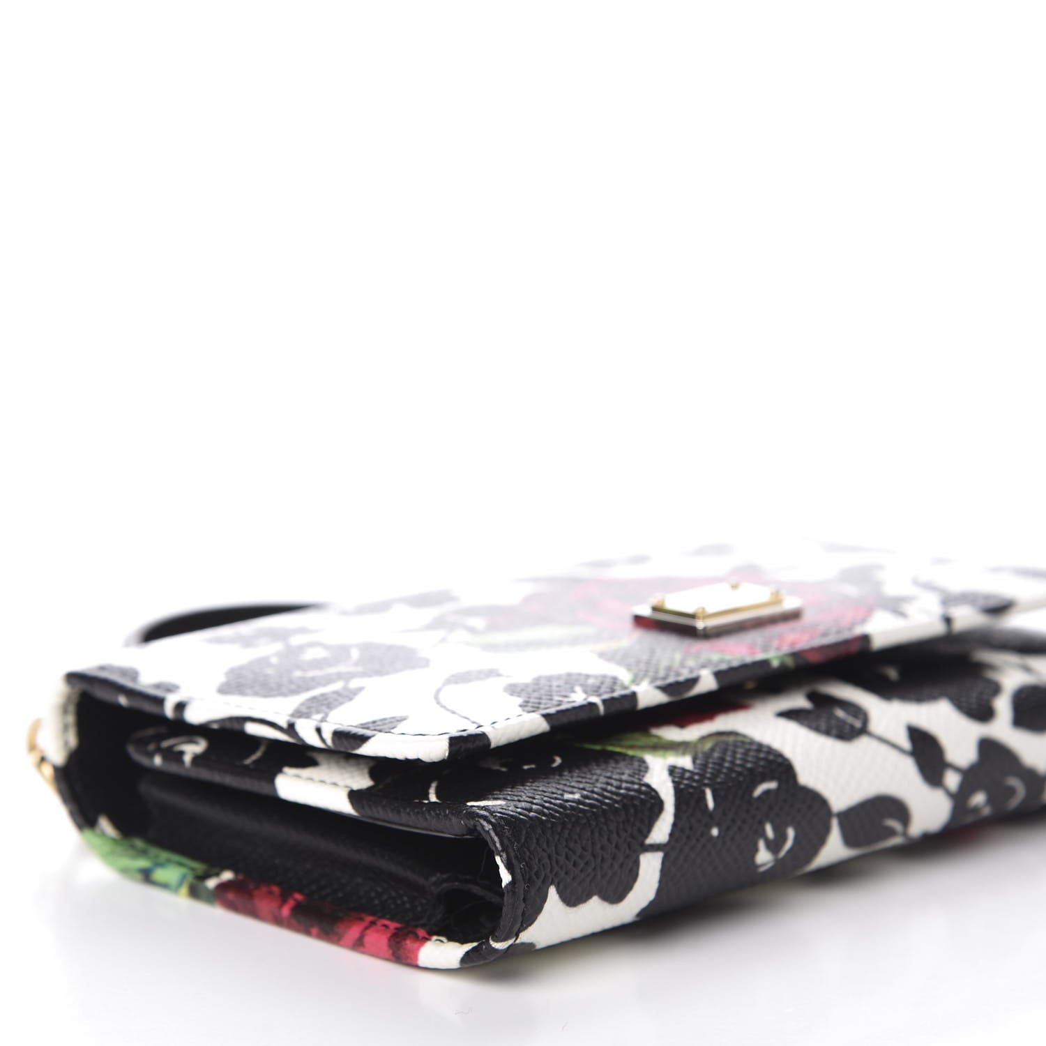 Dolce & Gabbana Dauphine Flower Printed Wallet On Chain Black White 5 of 10