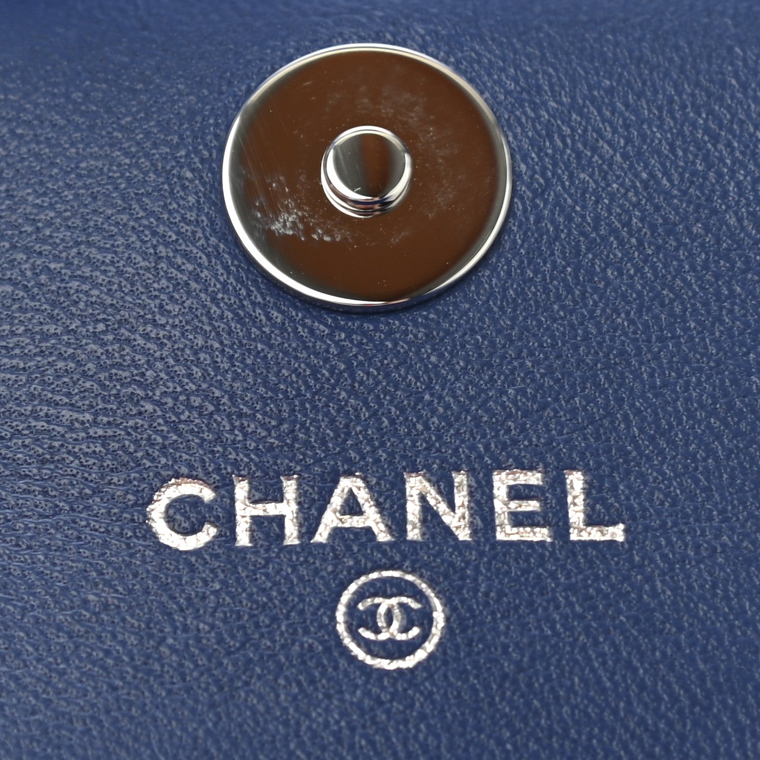 Chanel Shearling Lambskin CC Hook Card Holder Blue 6 of 10