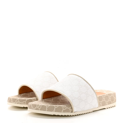 Gucci GG Supreme Monogram Demetra Mens Slide Sandals 11 White Mystic White 3 of 11