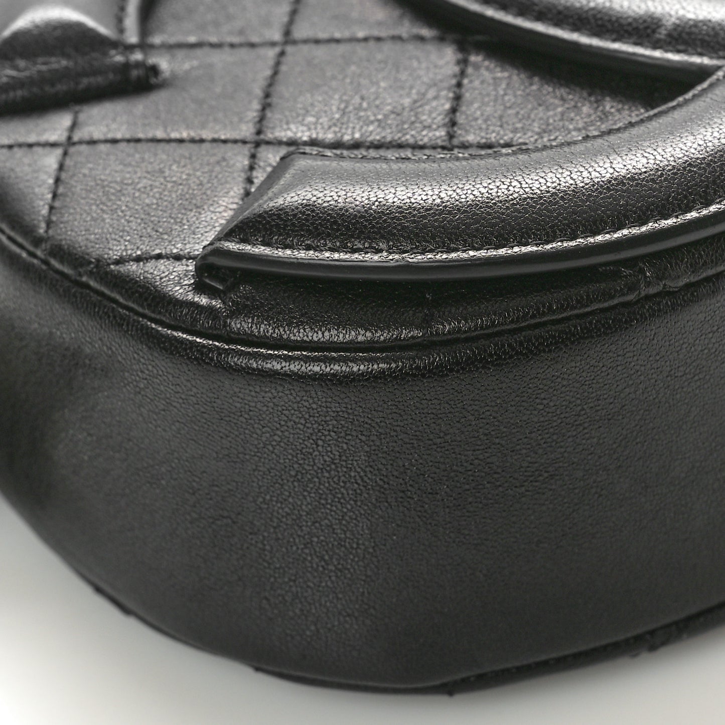 Lambskin Quilted Coco Midnight Camera Case Black