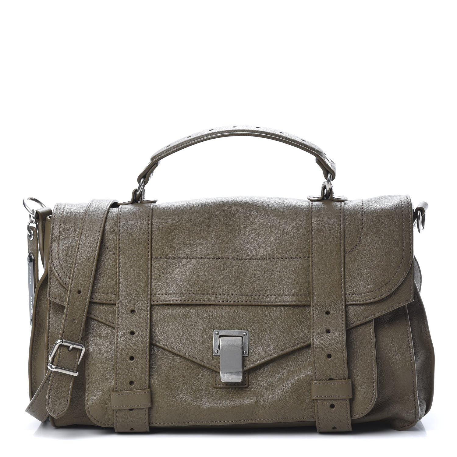 Proenza Schouler Lambskin Medium PS1 Satchel Dark Olive 1 of 13